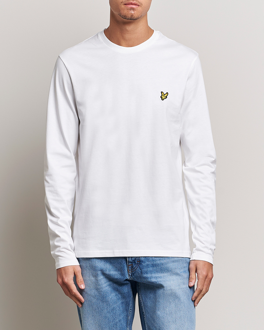 Herren | T-Shirts | Lyle & Scott | Plain Long Sleeve Cotton T-Shirt White