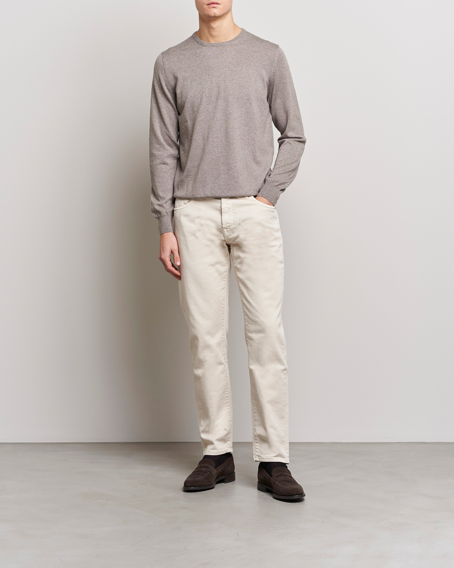 Herren | Pullover | Gran Sasso | Merino Fashion Fit Crew Neck Pullover Beige