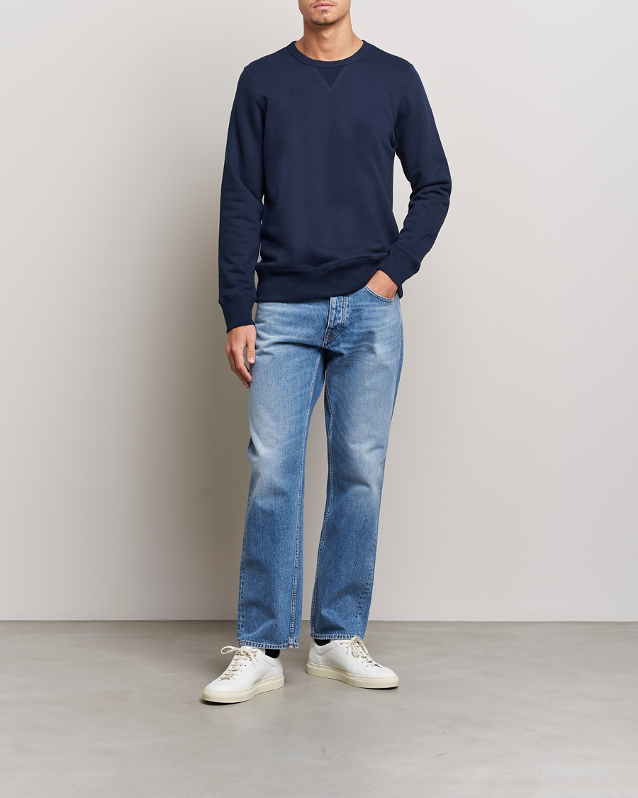 Herren | Pullover | Merz b. Schwanen | Organic Cotton Crew Neck Sweat Ink Blue