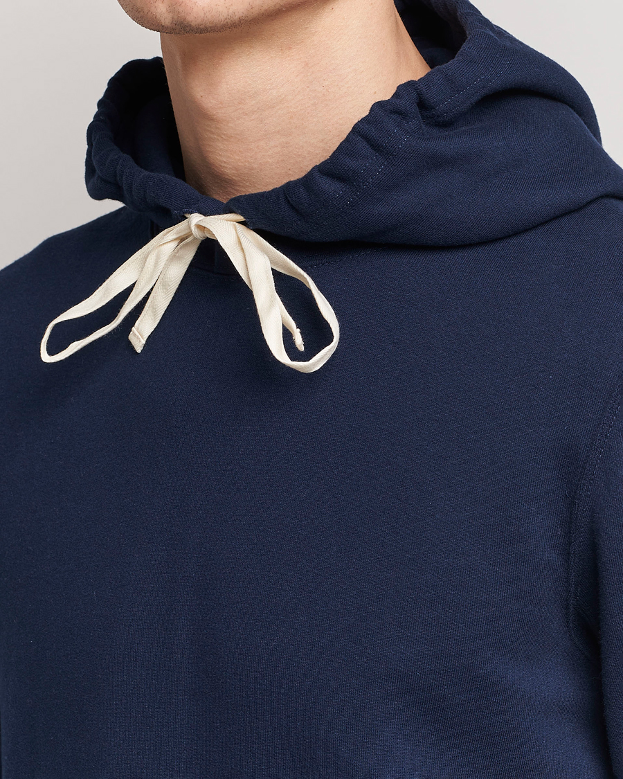 Herren | Pullover | Merz b. Schwanen | Cotton Loopwheeled Hoodie Ink Blue
