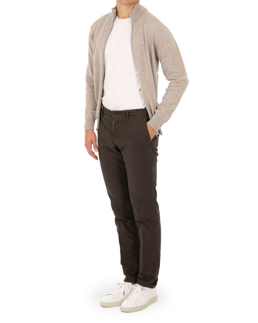 Herren | Pullover | Soft Goat | Cashmere Full-zip Light Taupe