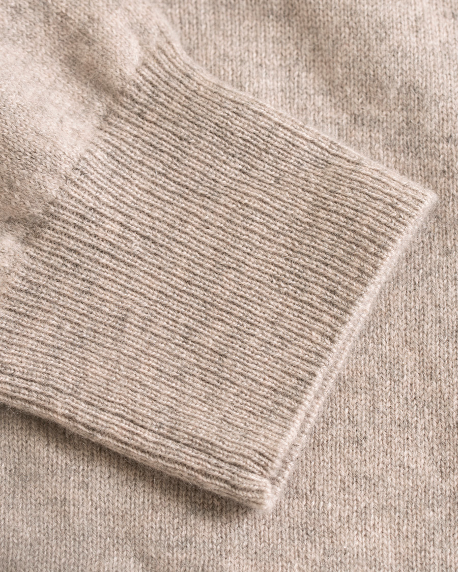 Herren | Pullover | Soft Goat | Cashmere Full-zip Light Taupe