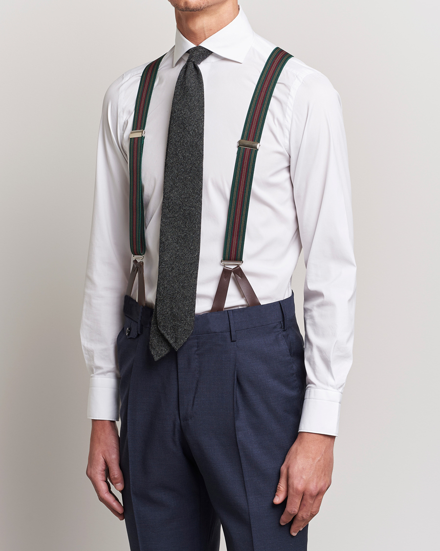 Herren | Albert Thurston Flat End Army Braces 35mm Green | Albert Thurston | Flat End Army Braces 35mm Green