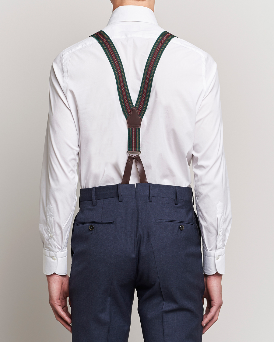 Herren | Albert Thurston Flat End Army Braces 35mm Green | Albert Thurston | Flat End Army Braces 35mm Green