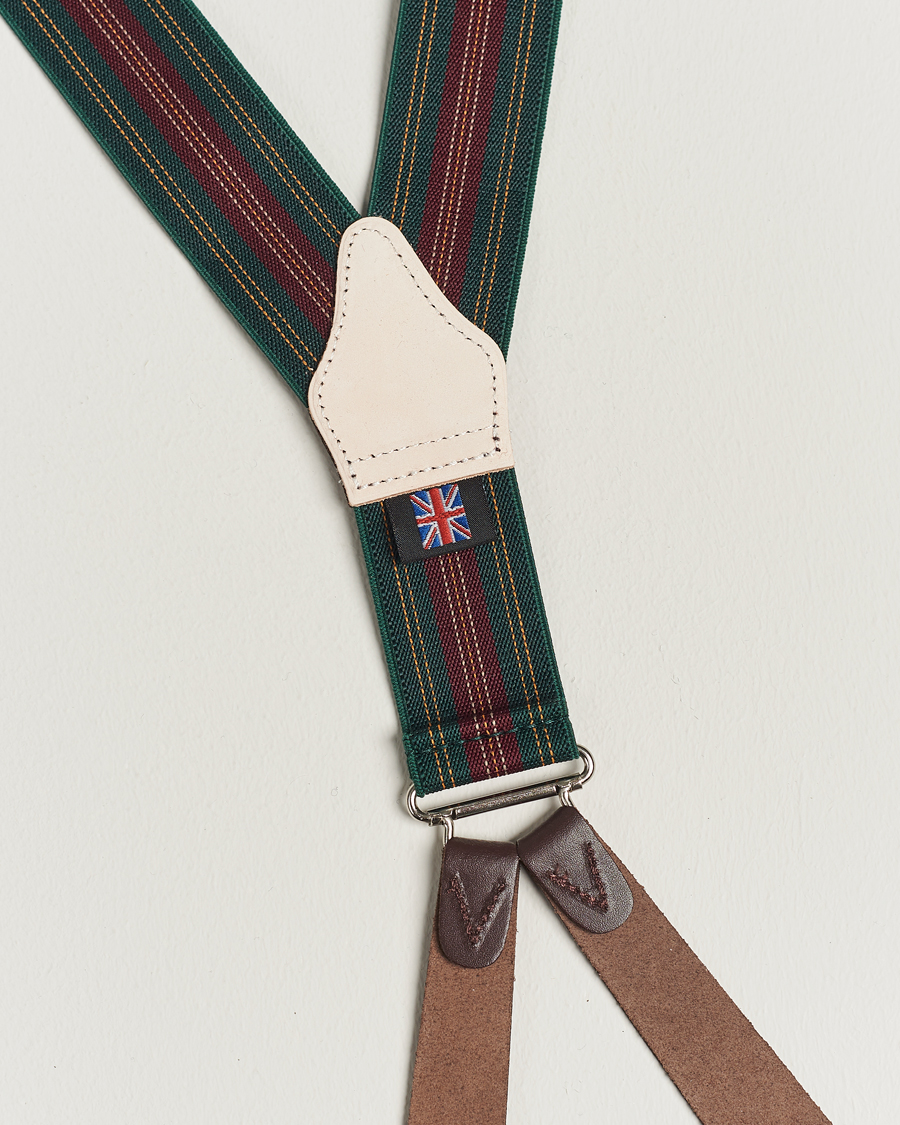 Herren | Albert Thurston Flat End Army Braces 35mm Green | Albert Thurston | Flat End Army Braces 35mm Green