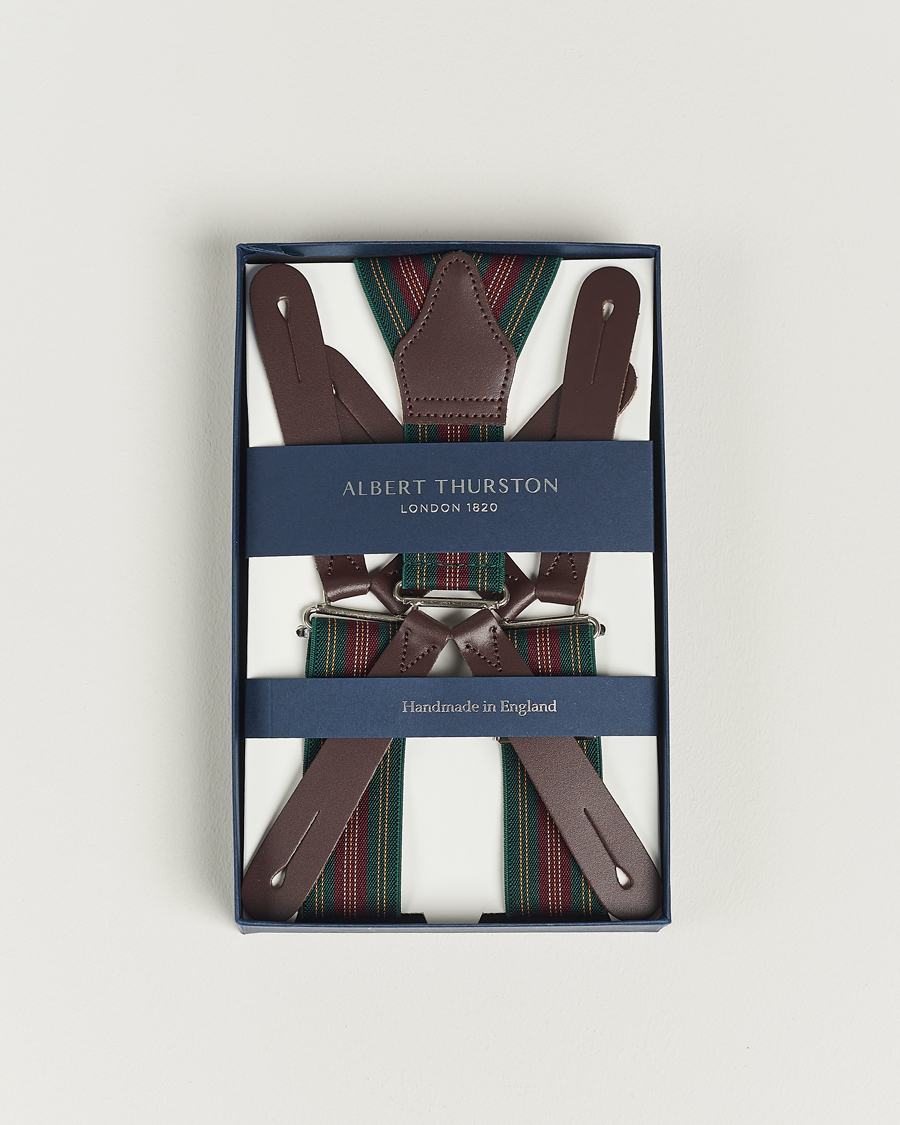 Herren | Albert Thurston Flat End Army Braces 35mm Green | Albert Thurston | Flat End Army Braces 35mm Green