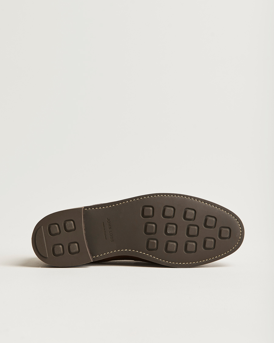 Herren | John Lobb Lopez Penny Loafer Dark Brown Suede | John Lobb | Lopez Penny Loafer Dark Brown Suede