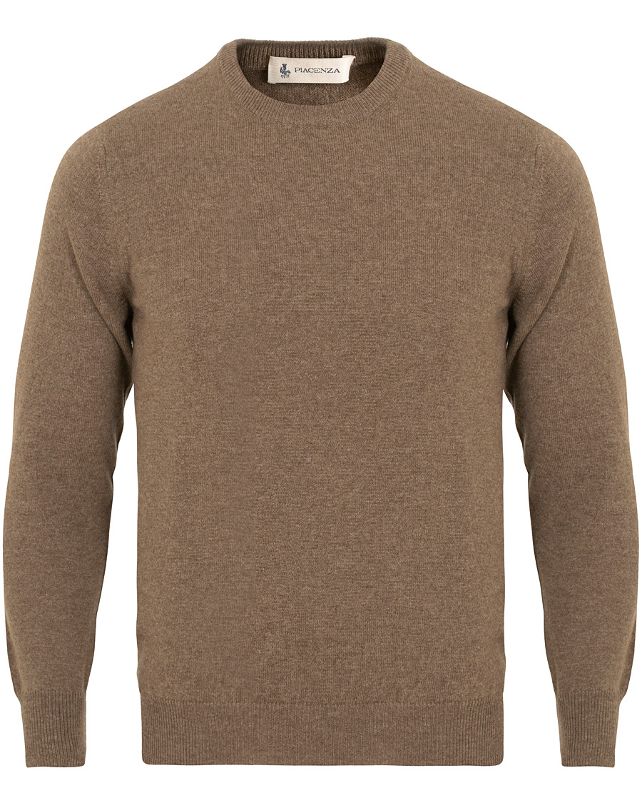 Herren | Pullover | Piacenza Cashmere | Cashmere Crew Neck Sweater Brown