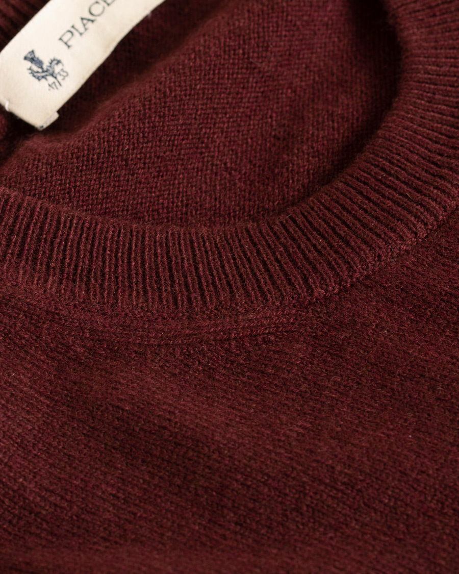 Herren | Pullover | Piacenza Cashmere | Cashmere Crew Neck Sweater Burgundy