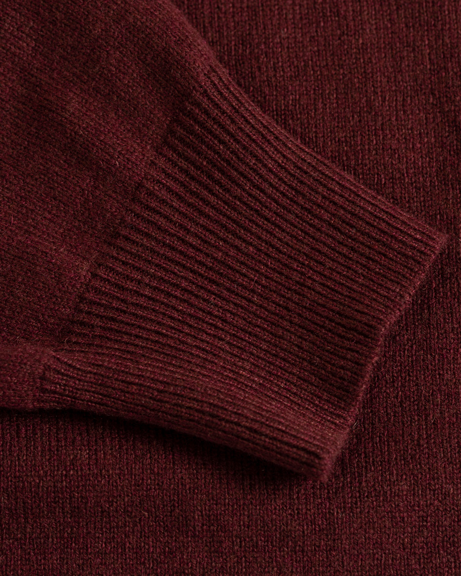 Herren | Pullover | Piacenza Cashmere | Cashmere Crew Neck Sweater Burgundy