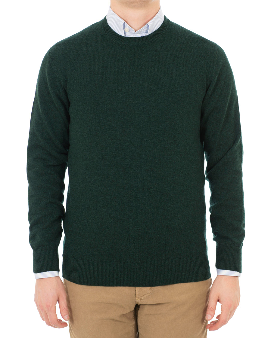 Herren | Pullover | Piacenza Cashmere | Cashmere Crew Neck Sweater Racing Green