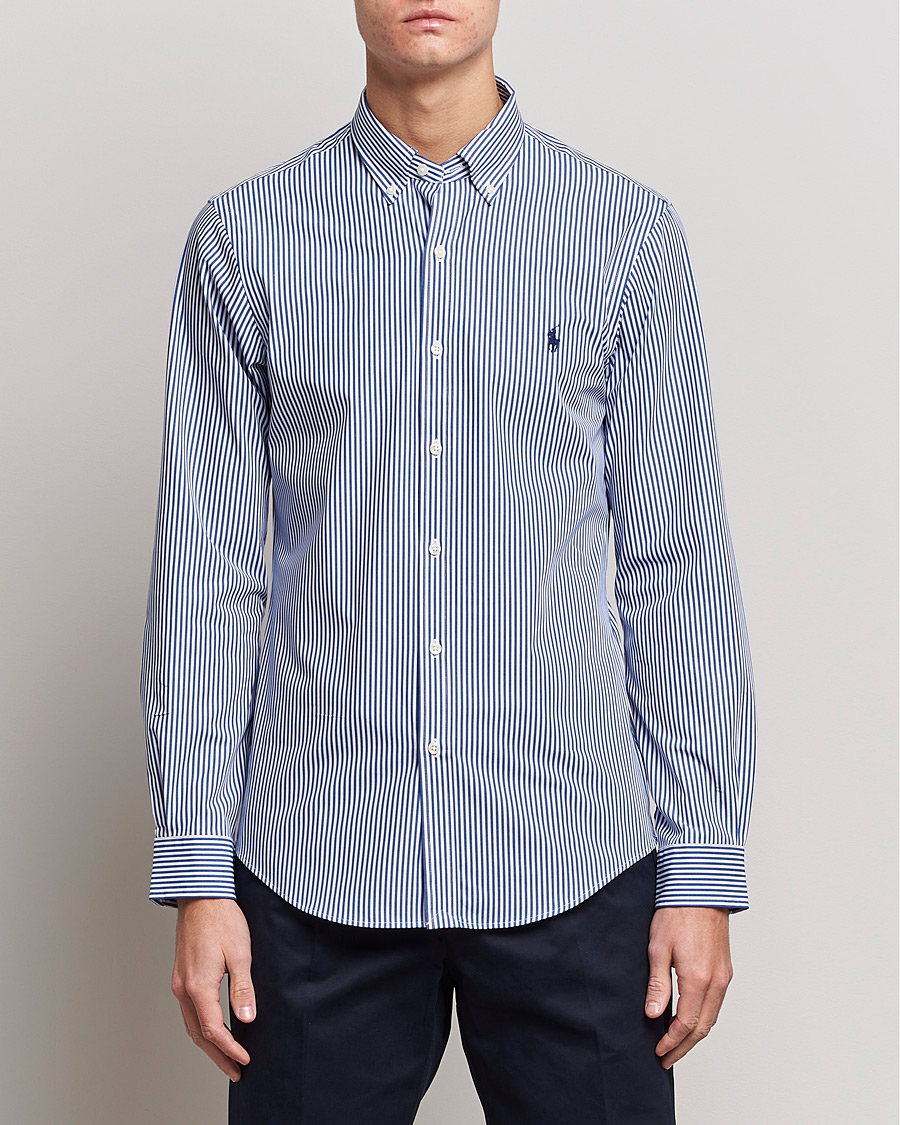 Herren | Freizeithemden | Polo Ralph Lauren | Slim Fit Big Stripe Poplin Shirt Blue/White