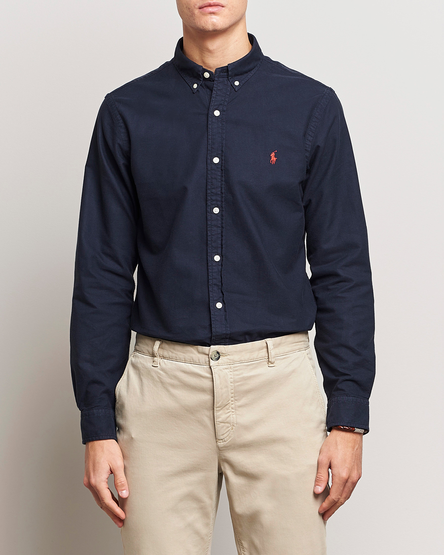 Herren |  | Polo Ralph Lauren | Slim Fit Garment Dyed Oxford Shirt Navy