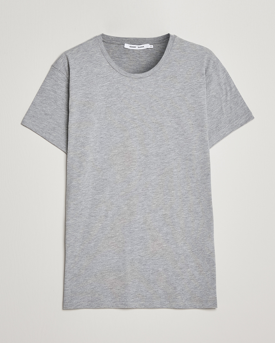 Herren | T-Shirts | Samsøe Samsøe | Kronos Crew Neck Tee Light Grey Melange