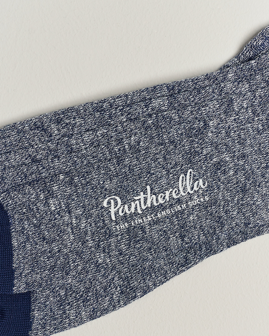 Herren |  | Pantherella | Hamada Linen/Cotton/Nylon Sock Indigo