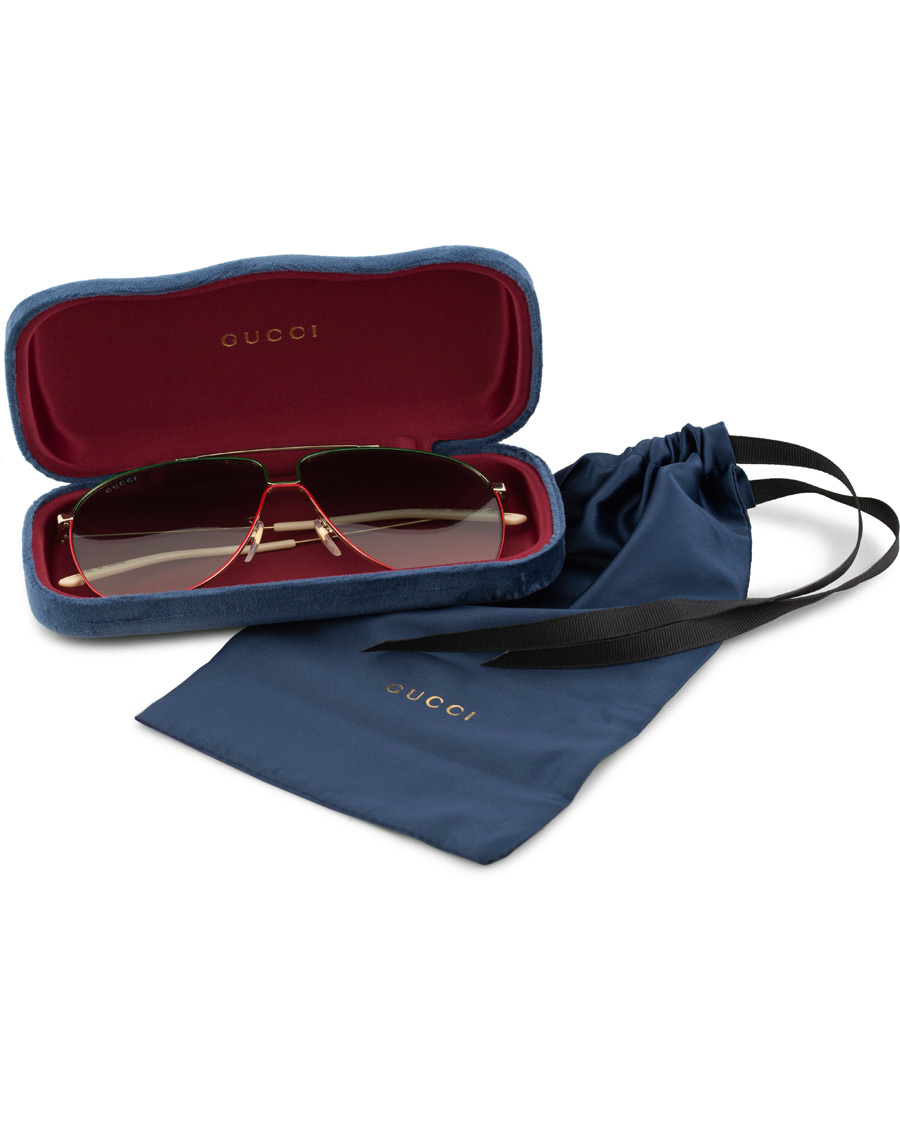 Herren | Gucci GG0440S Sunglasses Gold/Green | Gucci | GG0440S Sunglasses Gold/Green