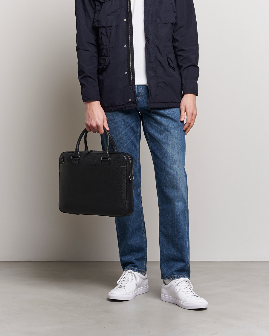 Herren | Taschen | Tiger of Sweden | Bosun Grained Leather Briefcase Black