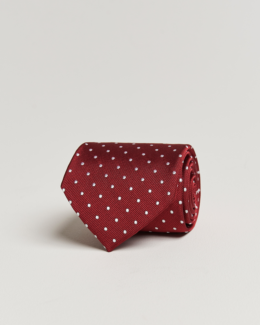 Herren | Krawatten | Amanda Christensen | Dot Classic Tie 8 cm Wine/White