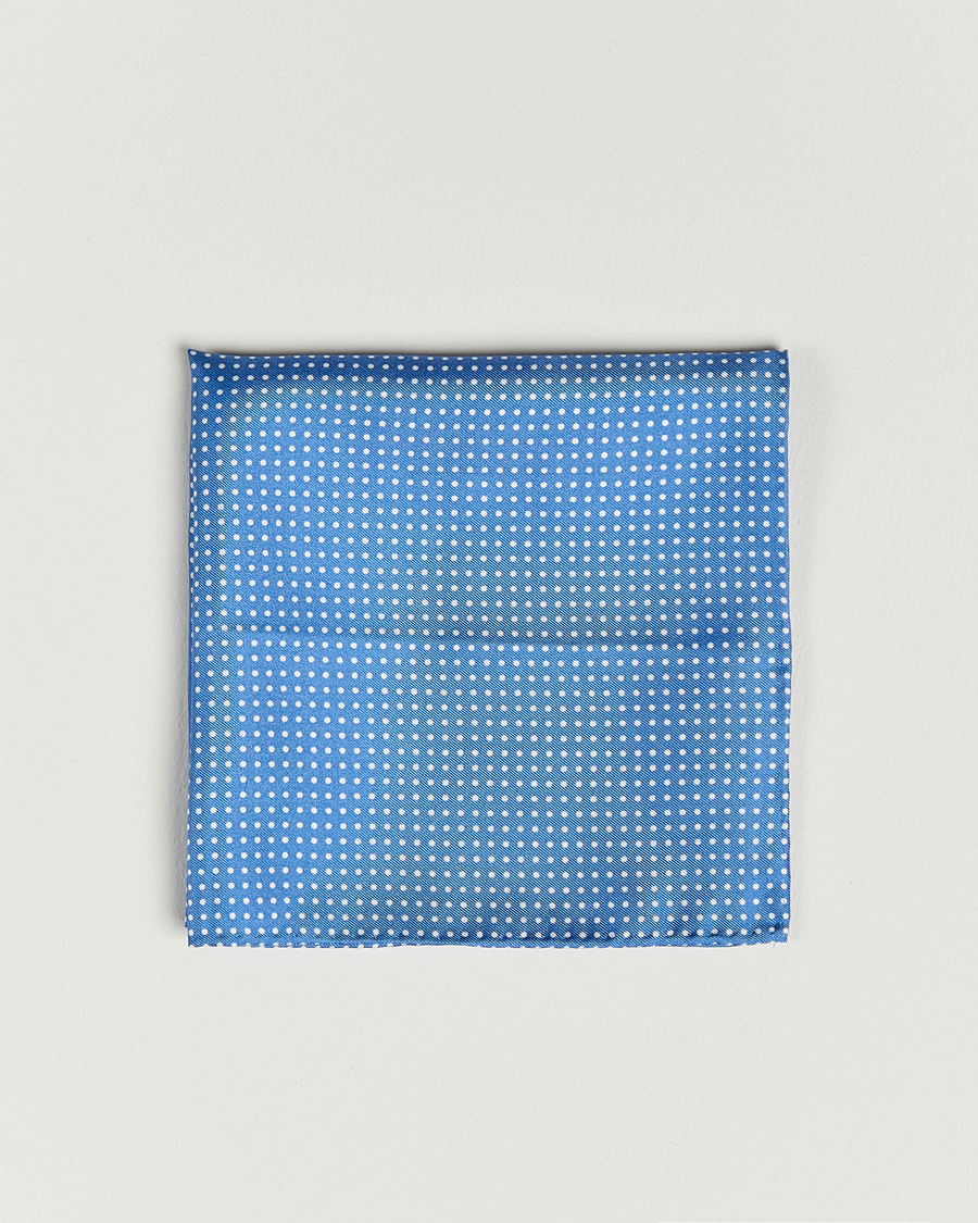 Herren | Einstecktücher | Amanda Christensen | Handkerchief Dot Silk Sky Blue