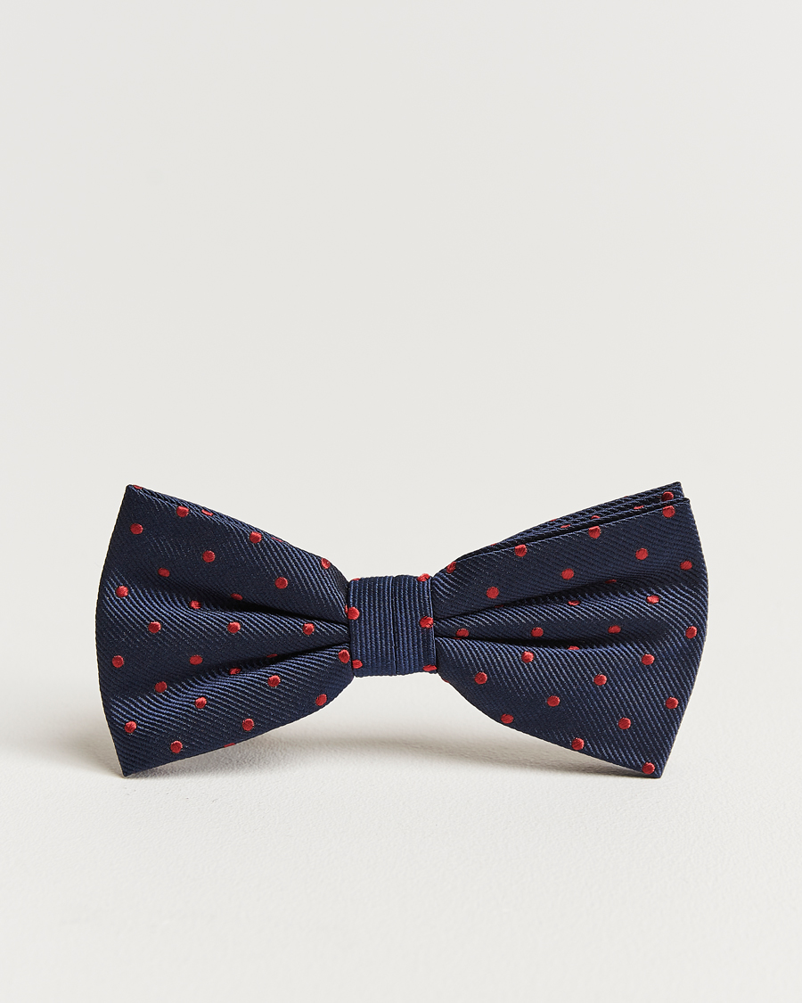 Herren | Amanda Christensen Dot Pre Tie Silk Navy/Wine | Amanda Christensen | Dot Pre Tie Silk Navy/Wine