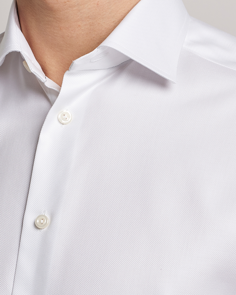 Herren | Hemden | Eton | Slim Fit Textured Twill Shirt White