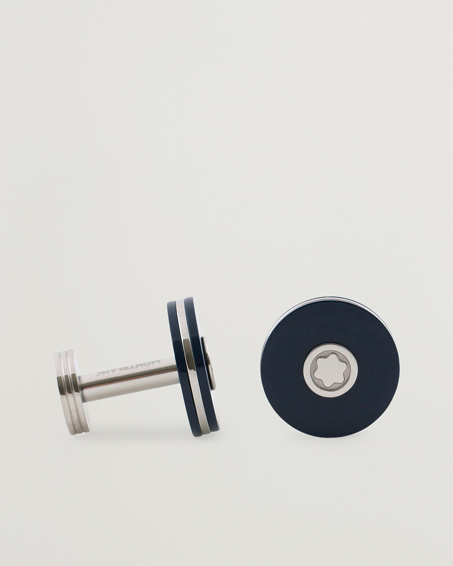 Herren | Montblanc PIX Steel Cufflinks Blue Resin | Montblanc | PIX Steel Cufflinks Blue Resin