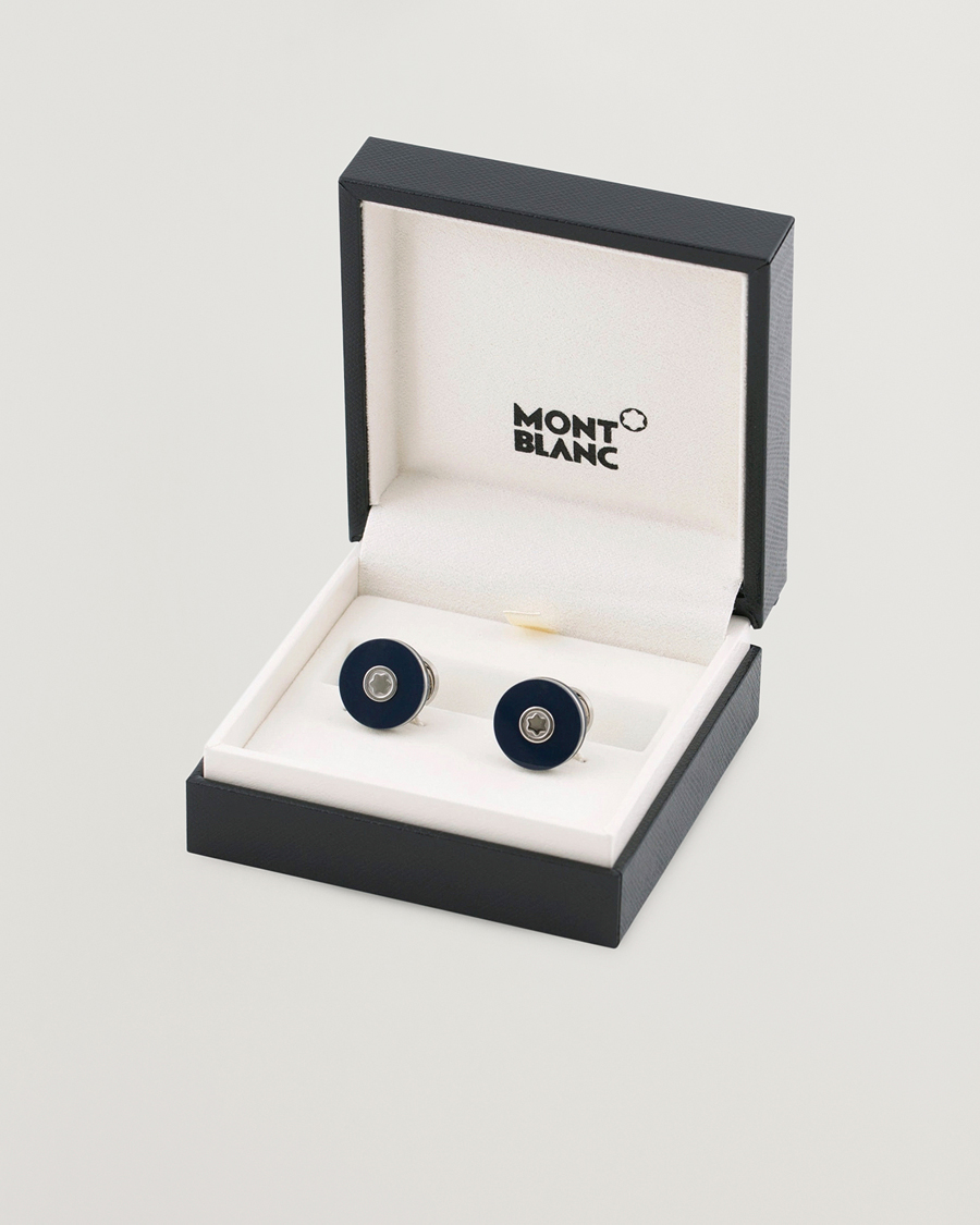 Herren | Montblanc PIX Steel Cufflinks Blue Resin | Montblanc | PIX Steel Cufflinks Blue Resin