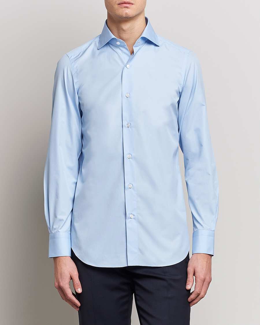 Herren | Cocktail | Finamore Napoli | Milano Slim Fit Classic Shirt Light Blue