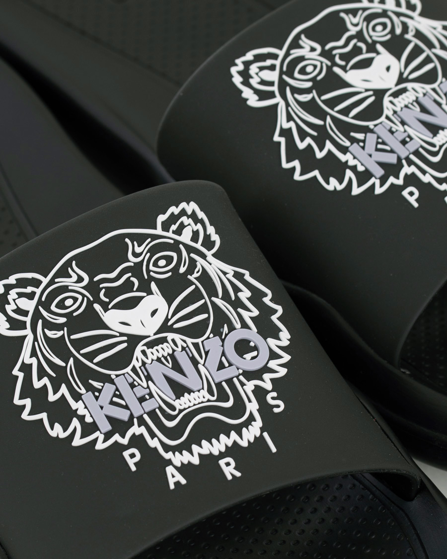 Herren | KENZO Pool Mule Tiger Head Black | KENZO | Pool Mule Tiger Head Black
