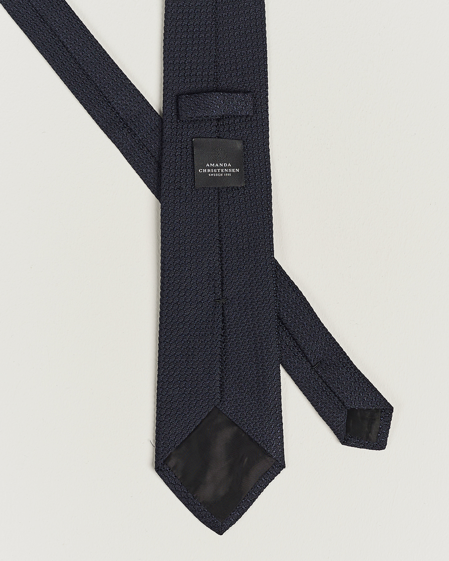 Herren | Krawatten | Amanda Christensen | Silk Grenadine 8 cm Tie Navy