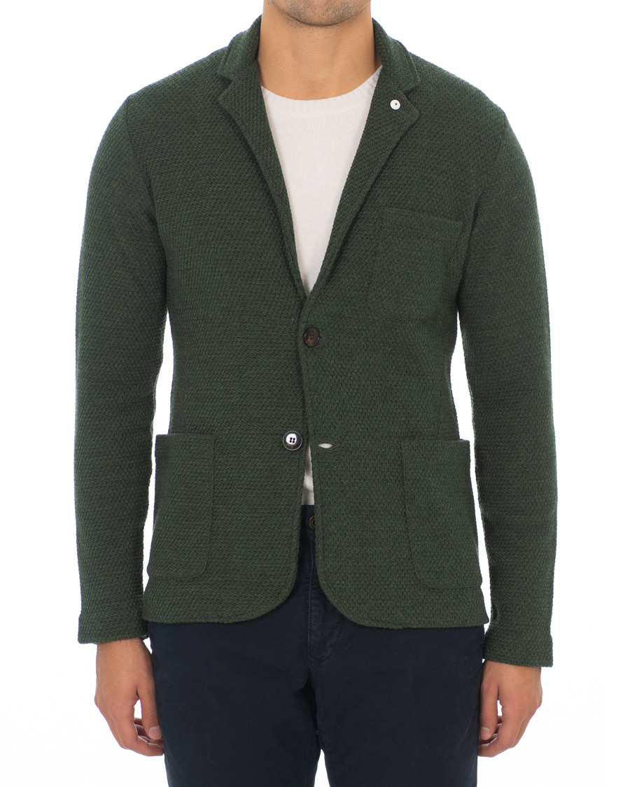 Herren | Sakkos | L.B.M. 1911 | Knitted Cardigan Blazer Green