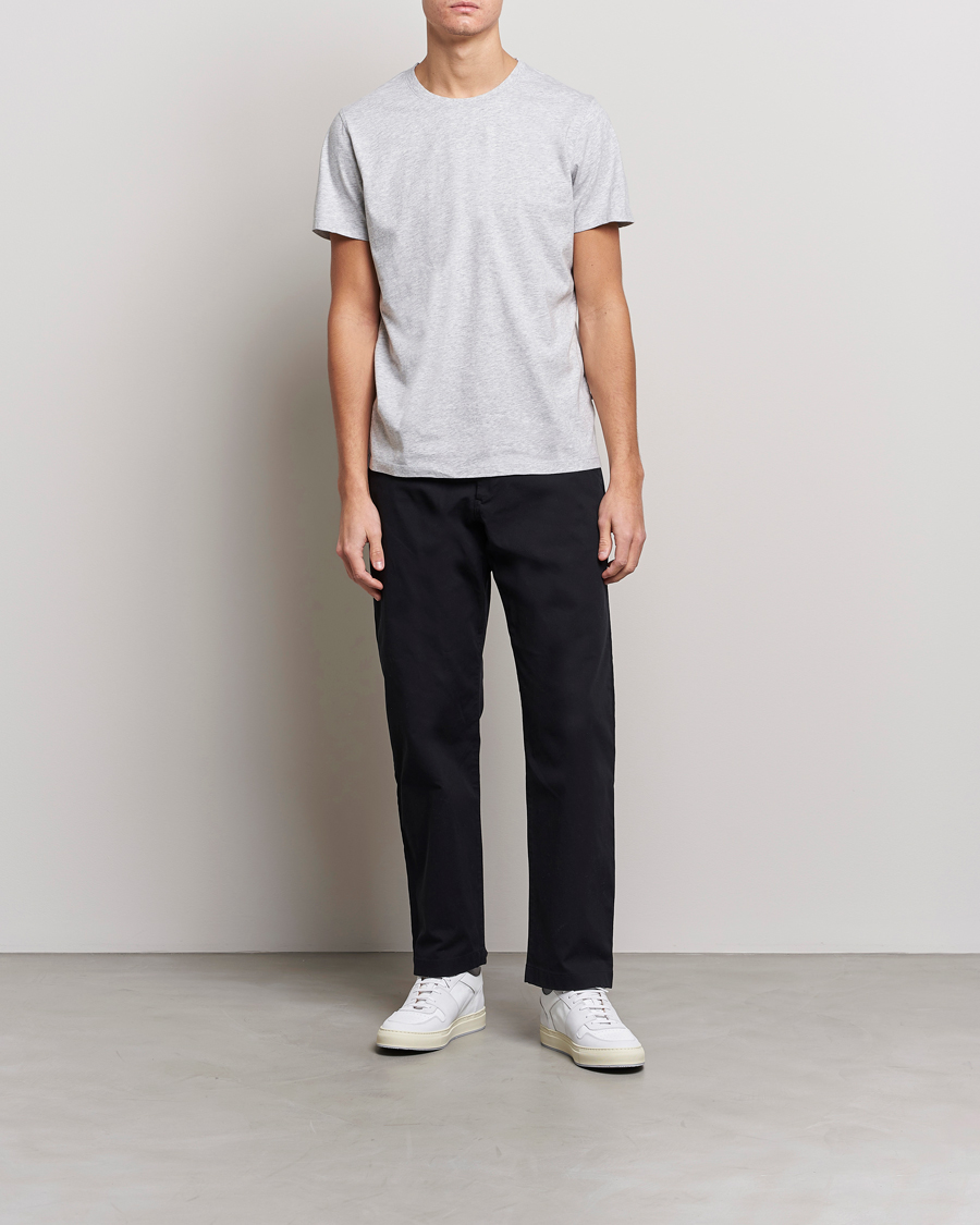 Herren | T-Shirts | NN07 | Pima Crew Neck Tee Light Grey Melange