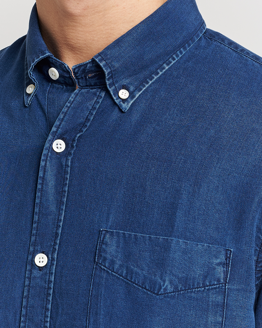 Herren | Hemden | NN07 | Levon Tencel Denim Shirt Dark Indigo