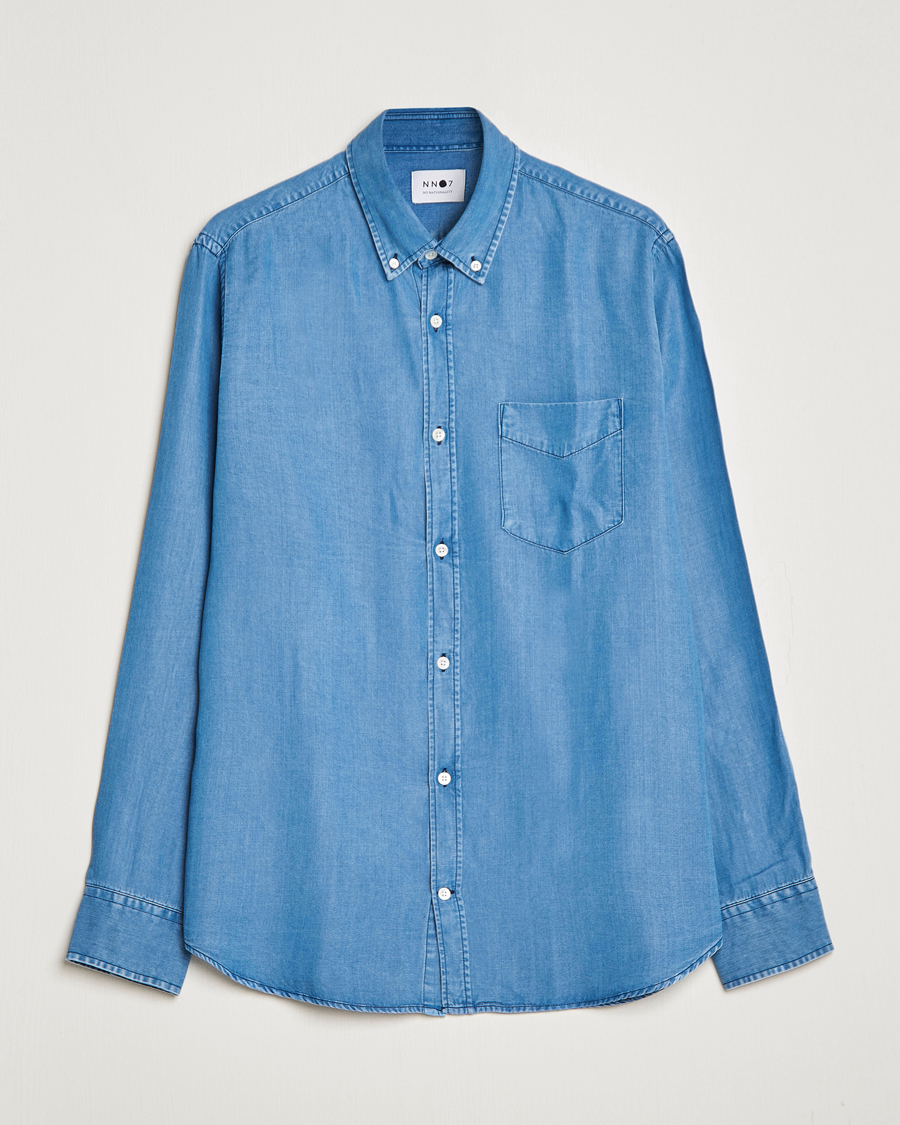 Herren | Hemden | NN07 | Levon Tencel Denim Shirt Light Blue