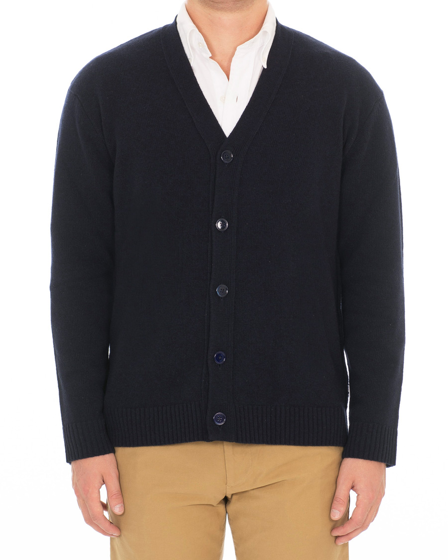 Herren | Pullover | NN07 | Bjorn Wool Cardigan Navy Blue