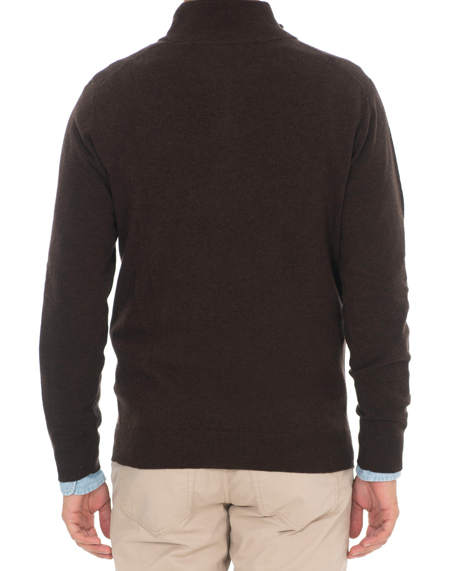 Herren | Pullover | GANT | Lambswool Half Zip Dark Brown