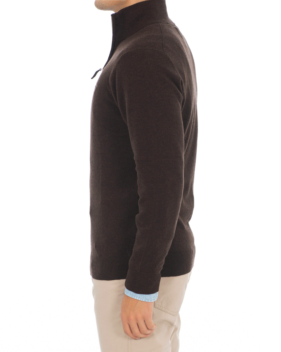 Herren | Pullover | GANT | Lambswool Half Zip Dark Brown