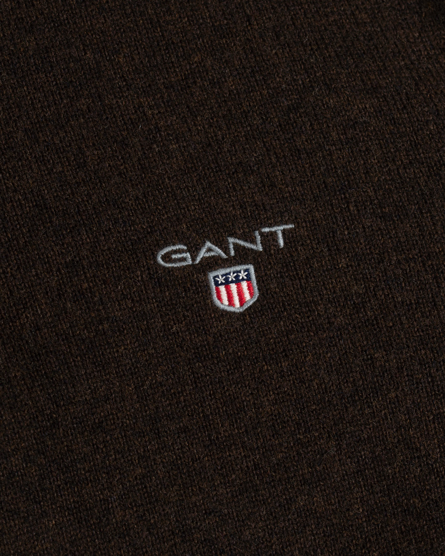 Herren | Pullover | GANT | Lambswool Half Zip Dark Brown