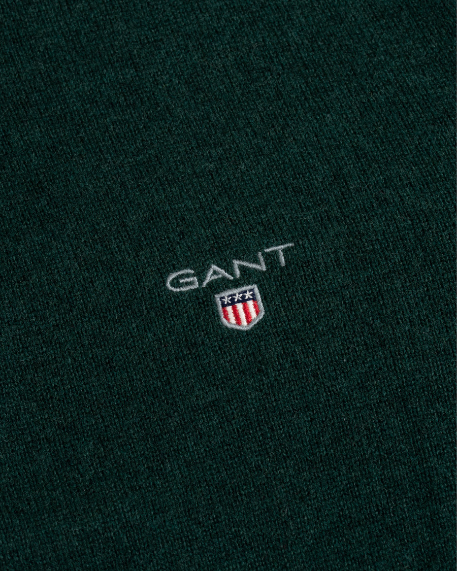 Herren | Pullover | Gant | Lambswool Half Zip Tartan Green