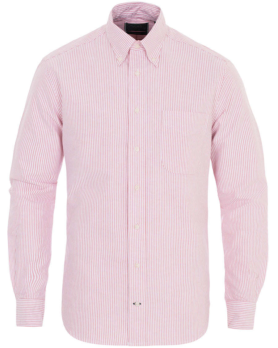 Herren | Hemden | Gitman Vintage | Button Down Striped Oxford Shirt Red