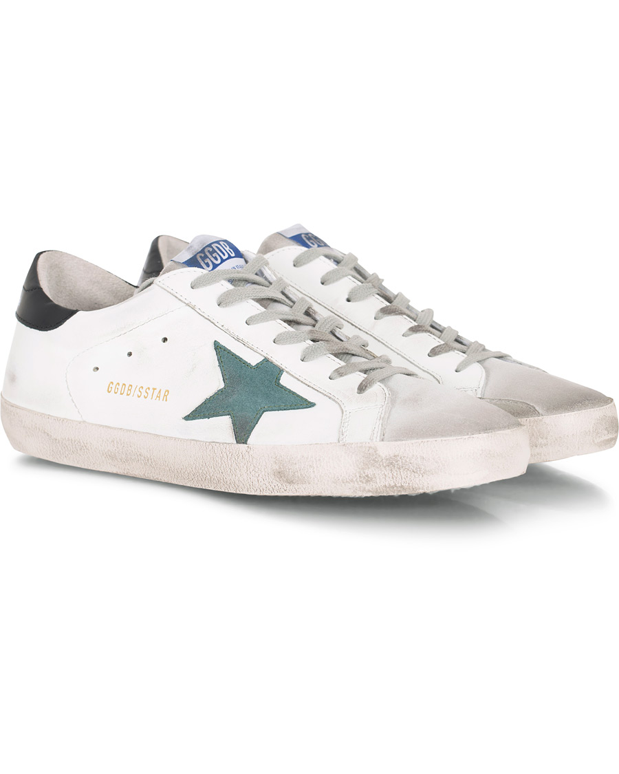 Herren | Golden Goose Deluxe Brand Green Star Superstar Sneaker White Calf | Golden Goose | Deluxe Brand Green Star Superstar Sneaker White Calf