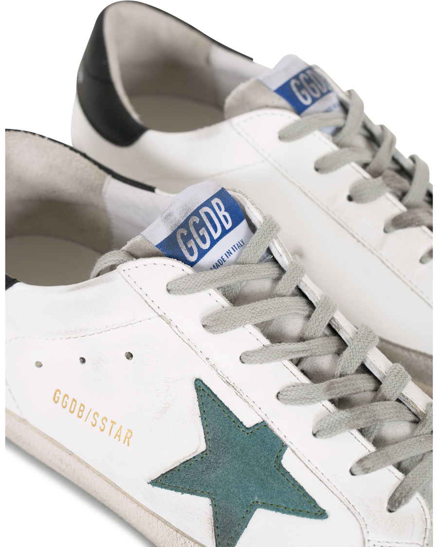 Herren | Golden Goose Deluxe Brand Green Star Superstar Sneaker White Calf | Golden Goose | Deluxe Brand Green Star Superstar Sneaker White Calf