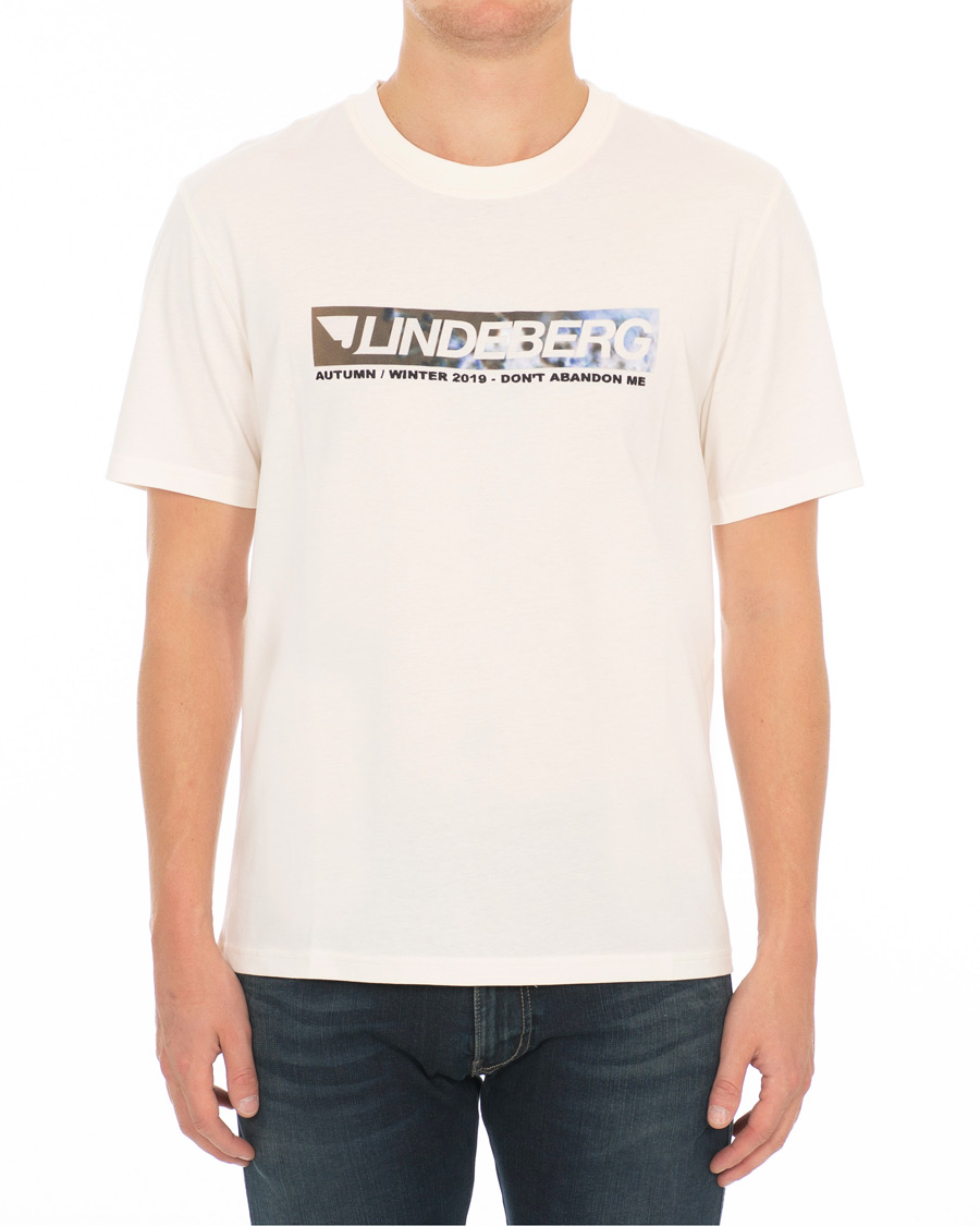 Herren | T-Shirts | J.Lindeberg | Jordan Printed Crew Neck Tee Off White