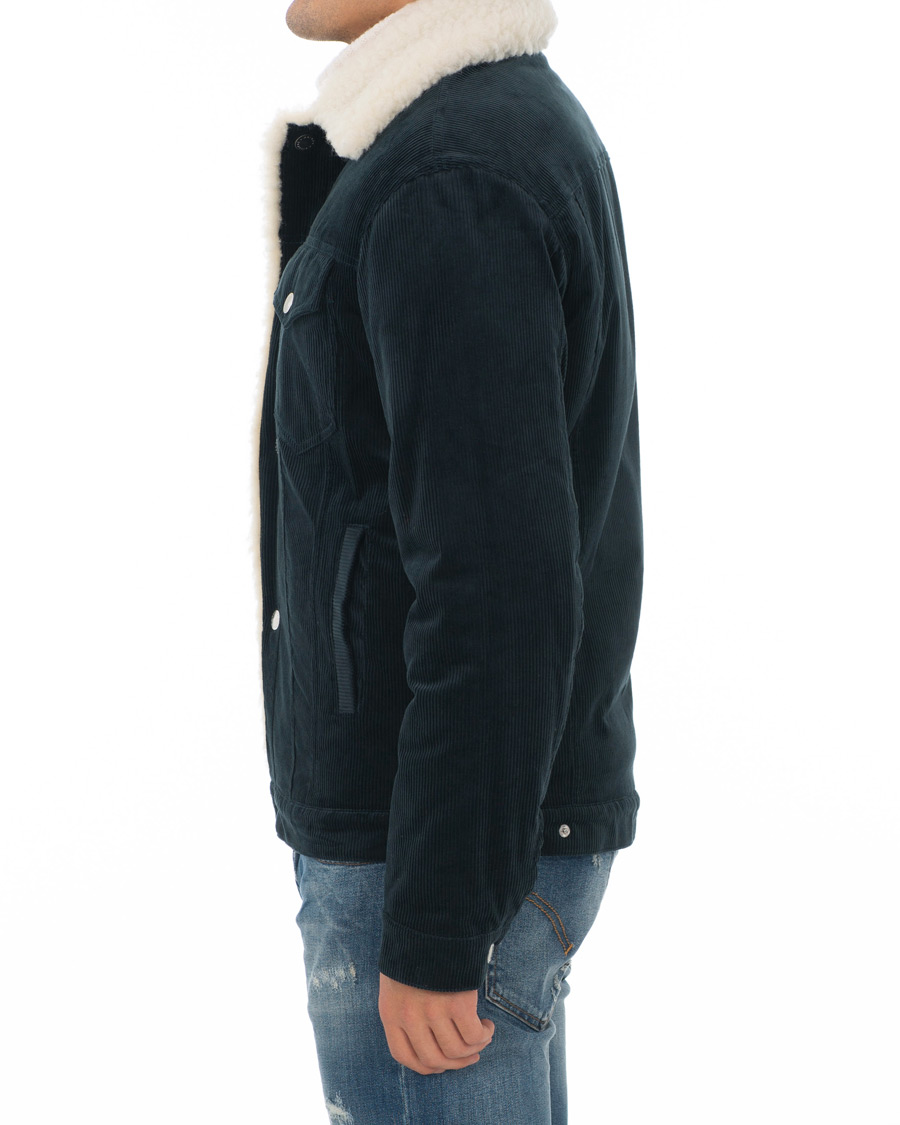 Herren | Jacken | Maison Kitsuné | Corduroy Trucker Jacket Petrol