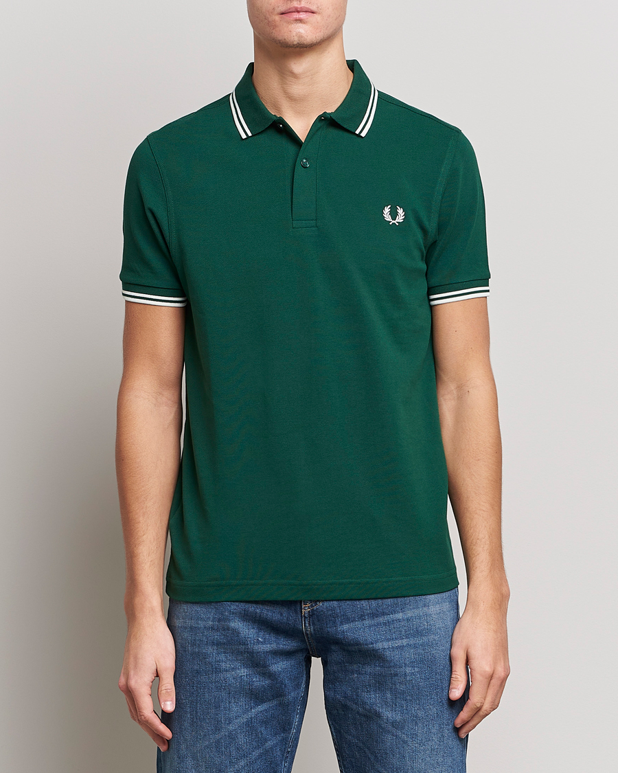 Herren | Poloshirt | Fred Perry | Twin Tipped Polo Shirt Ivy/Snow White