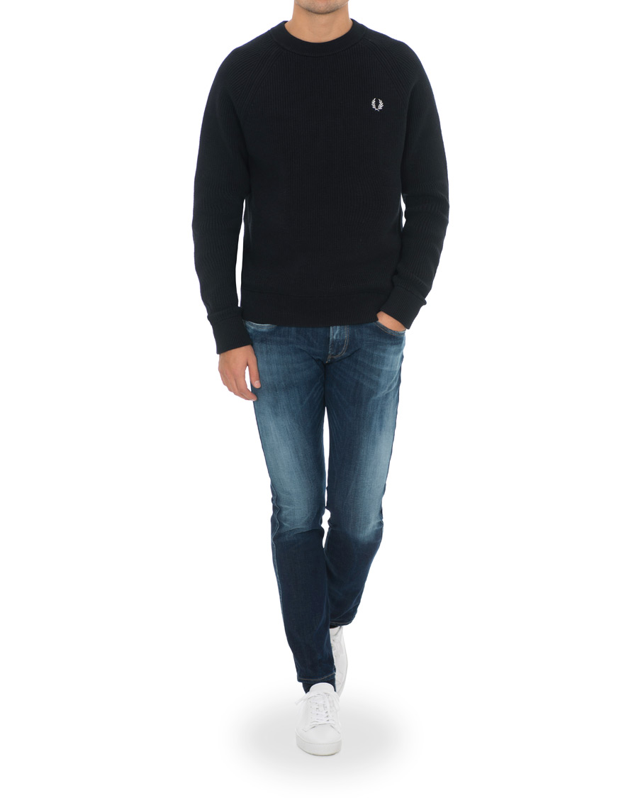 Herren | Pullover | Fred Perry | Ribbed Crew Neck Jumper Black