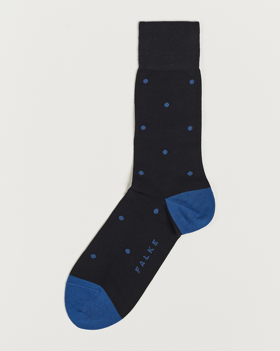 Herren | Unterwäsche | Falke | Cotton Dot Sock Black/Sapphire