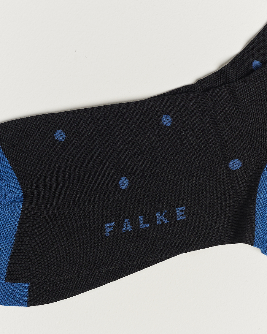 Herren | Unterwäsche | Falke | Cotton Dot Sock Black/Sapphire