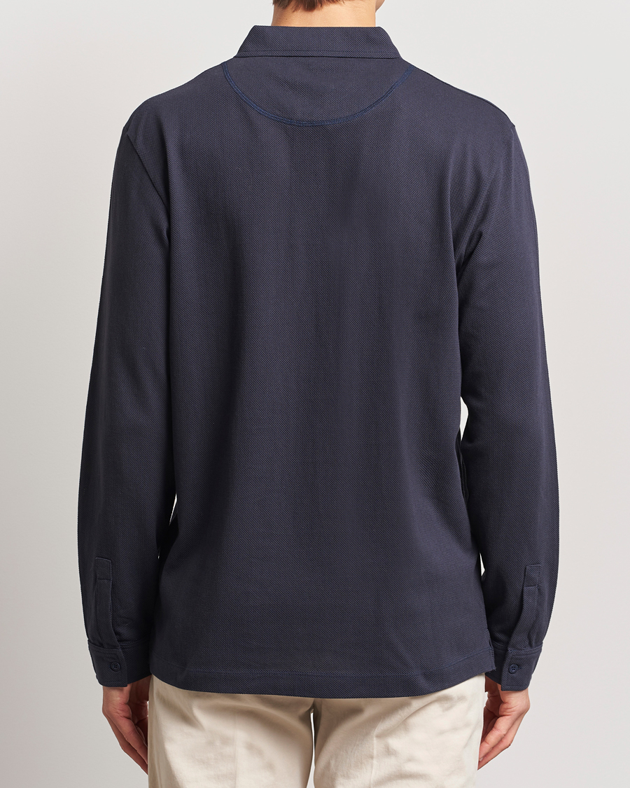Herren | Poloshirts | Sunspel | Long Sleeve Riviera Polo Shirt Navy