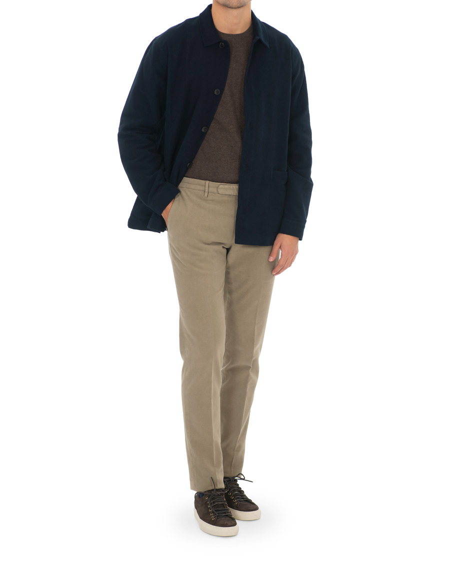 Herren | Hemden | Sunspel | Twin Pocket Moleskin Jacket Navy